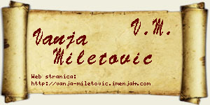 Vanja Miletović vizit kartica